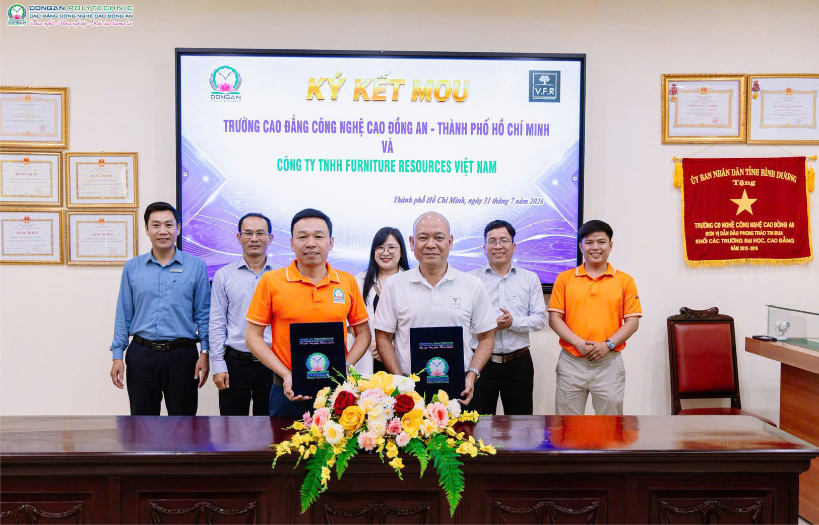V.F.R KÝ KẾT HỢP TÁC CÙNG TRƯỜNG CAO ĐẲNG CÔNG NGHỆ CAO ĐỒNG AN