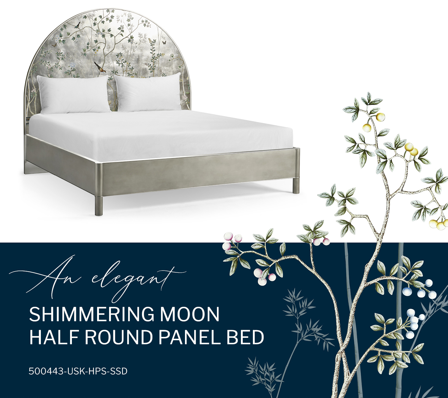 Shimmering Moon Half Round Panel Bed